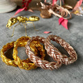 "PULSERA DOBLE TRENZA" pan de oro - Pippa Gold