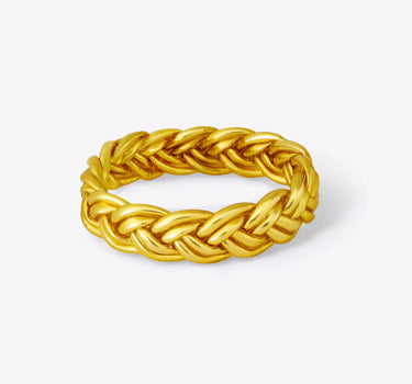 "PULSERA DOBLE TRENZA" pan de oro