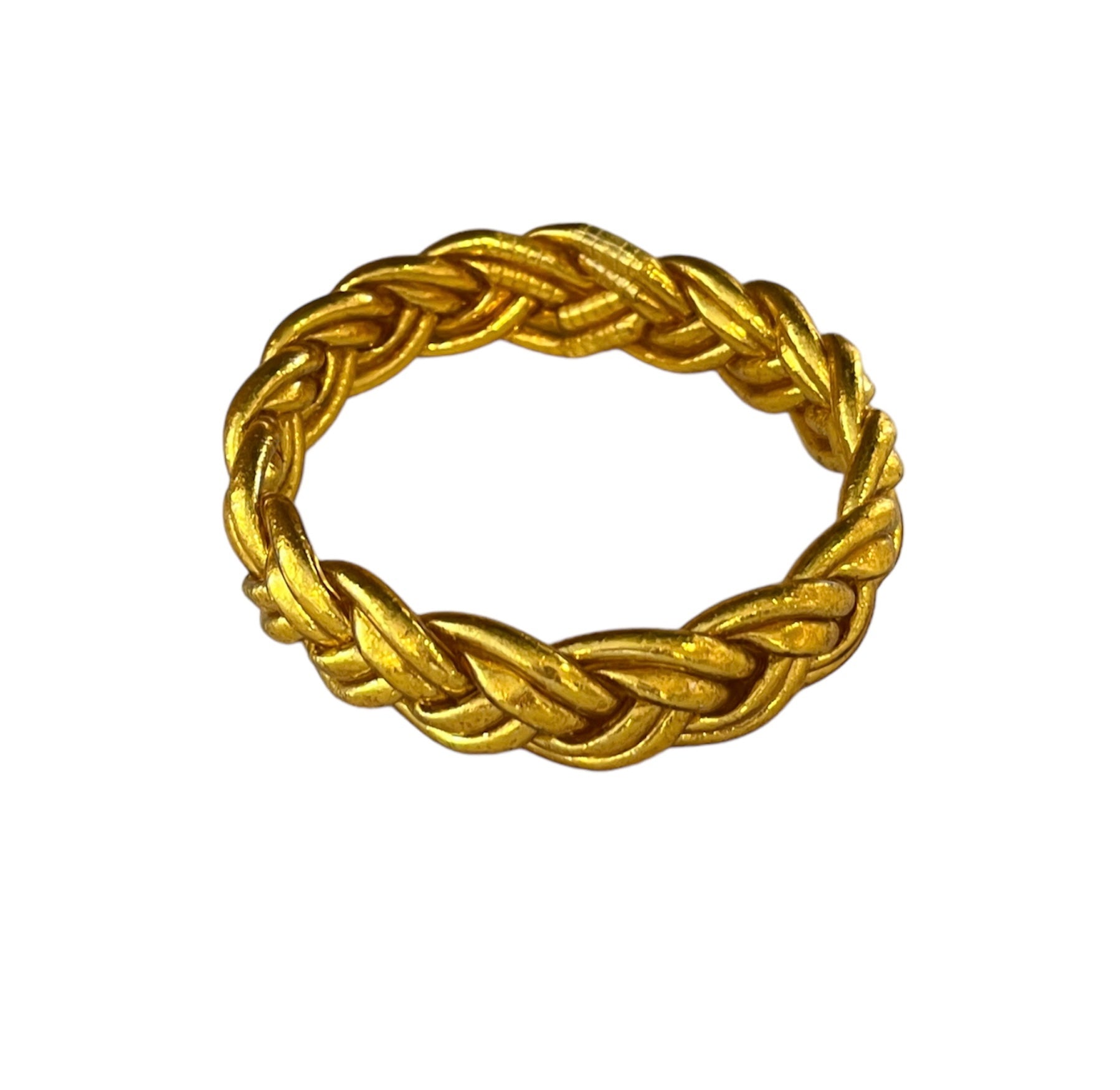 "PULSERA DOBLE TRENZA" pan de oro