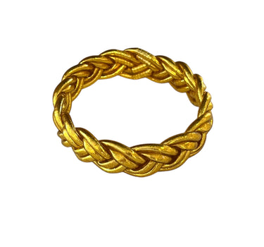 "PULSERA DOBLE TRENZA" pan de oro