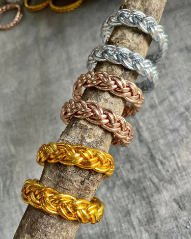 "PULSERA DOBLE TRENZA" pan de oro - Pippa Gold