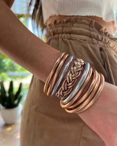"PULSERA DOBLE TRENZA" pan de oro - Pippa Gold