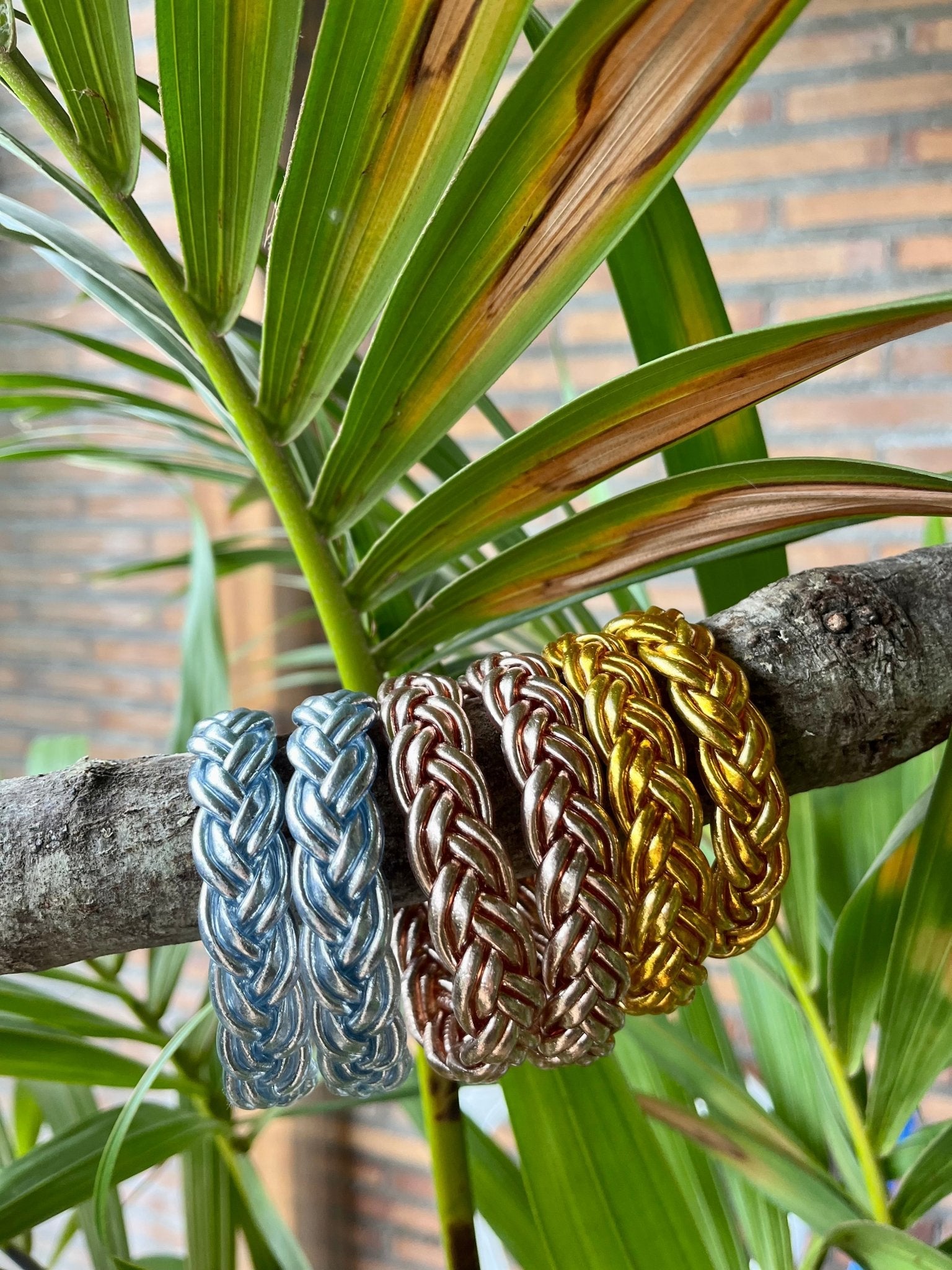 "PULSERA DOBLE TRENZA" pan de oro - Pippa Gold