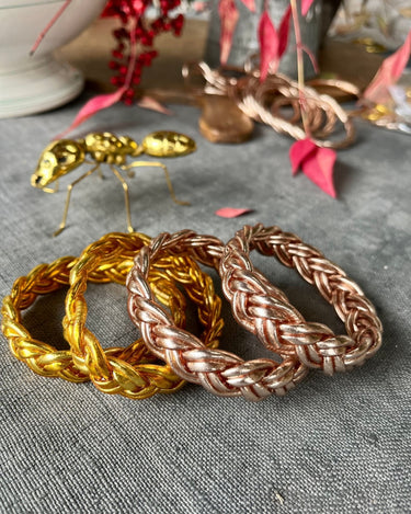 "PULSERA DOBLE TRENZA" pan de oro - Pippa Gold