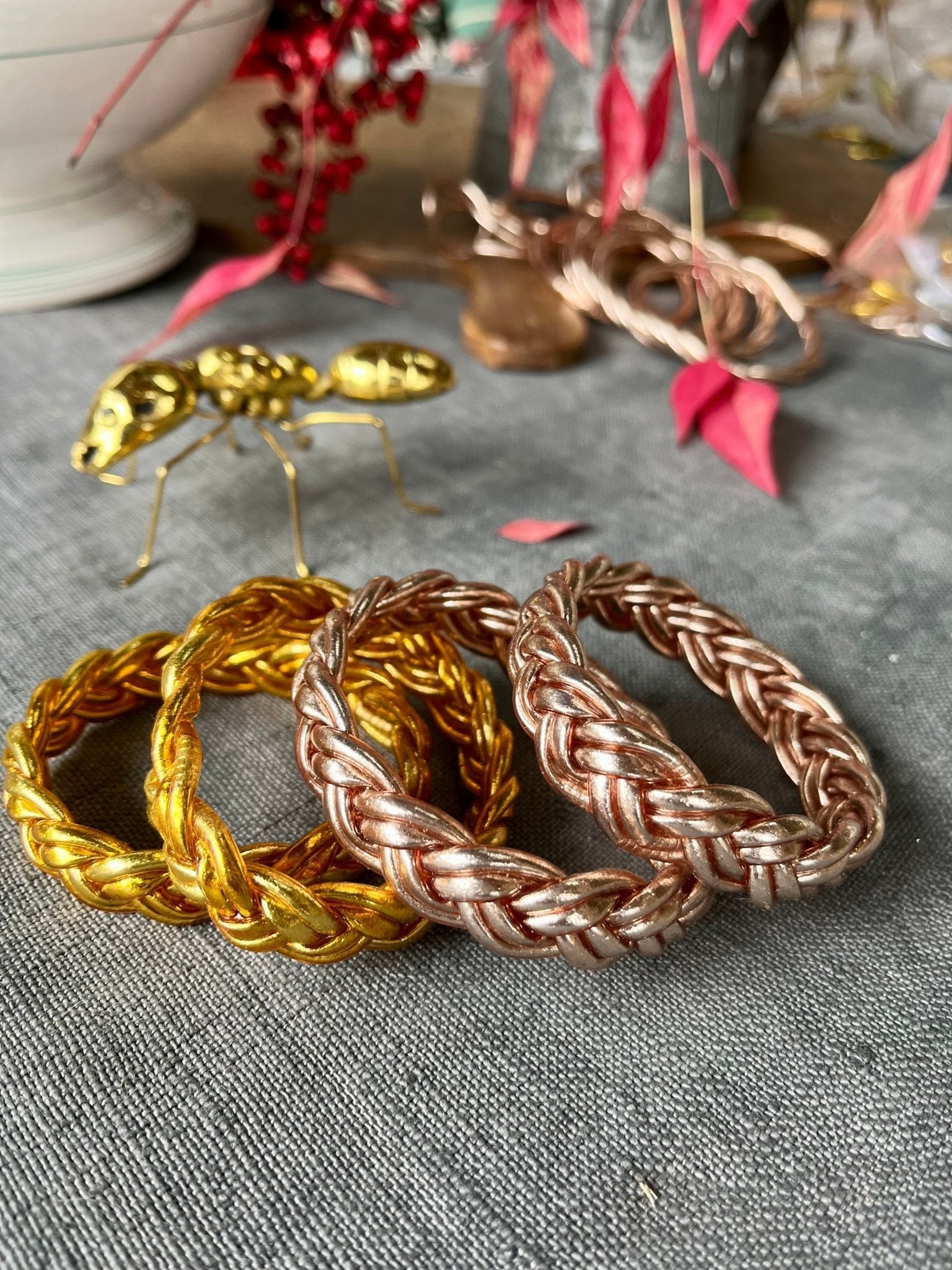 "PULSERA DOBLE TRENZA" pan de oro - Pippa Gold