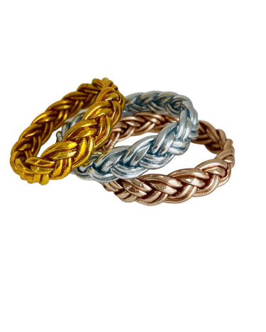 "PULSERA DOBLE TRENZA" pan de oro - Pippa Gold