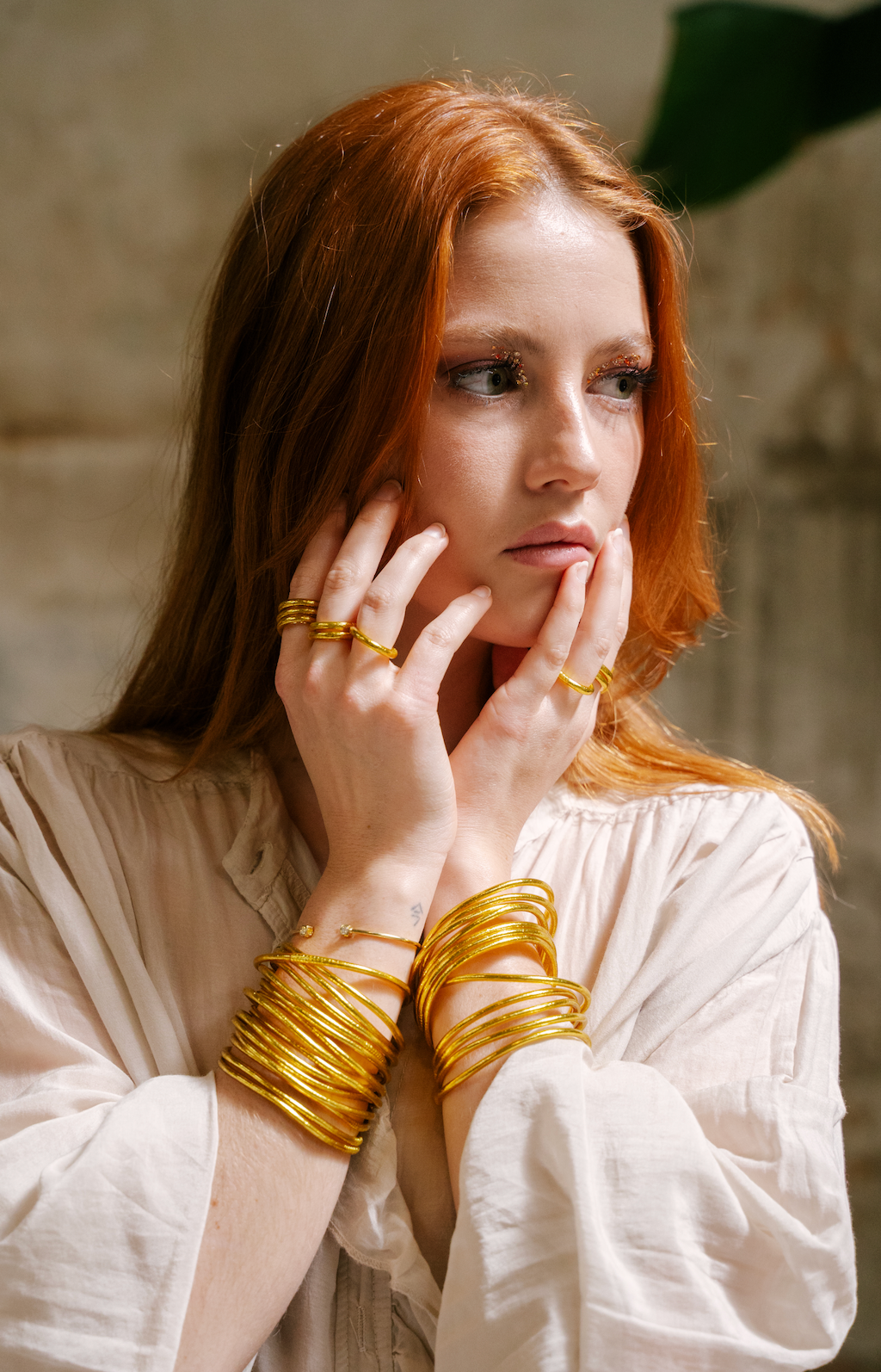 "FINE BRACELET" GOLD LEAF