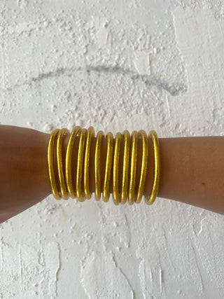 Pack de 10 pulseras Pan de Oro Pippa Gold para combinar